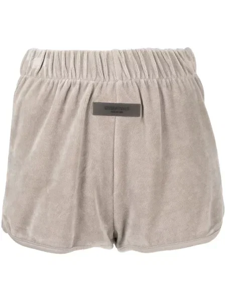 Welurowe szorty Fear Of God Essentials z autografem szare