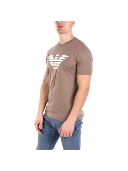 Koszulka Emporio Armani brązowa
