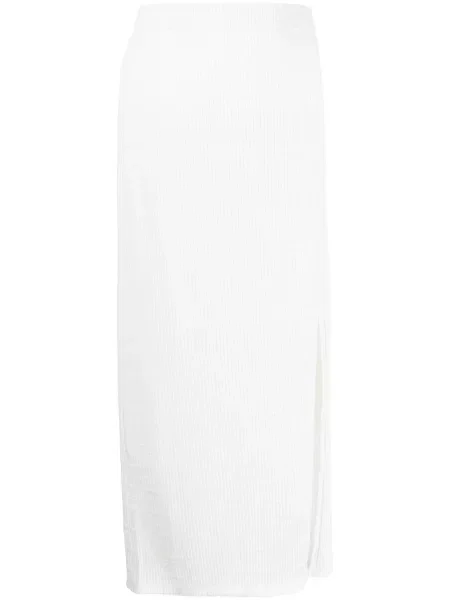 Maksi spódnica maxi Goodious z rozcieciem biała