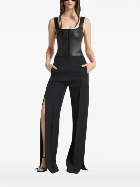 Body Courreges din piele negru