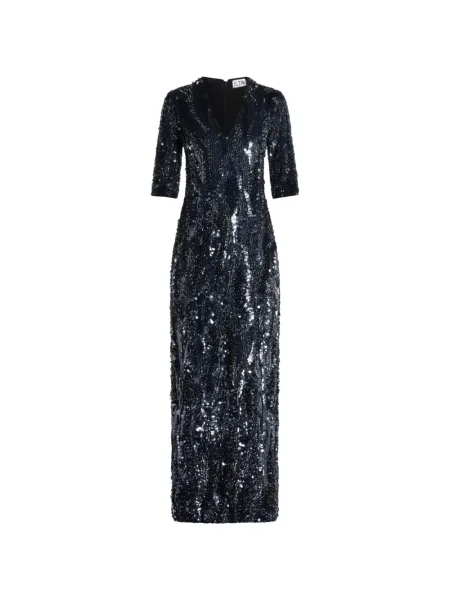 Rochie maxi Ilta cu paiete cu decolteu în V de costum negru
