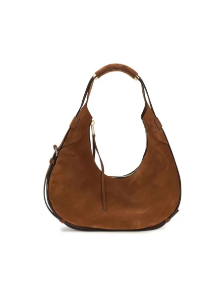 Torebka hobo Moschino zamszowa brązowa