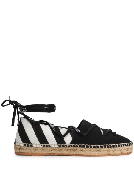 Espadrile Off-white cu dungi cu legături alb