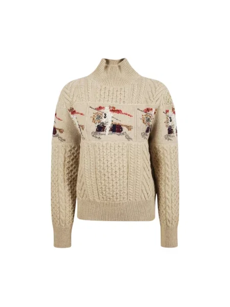 Sweter Burberry wełniany beżowy
