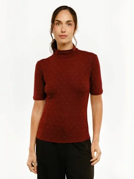Liberte Essentiel Top TAMMI bordeaux roșu