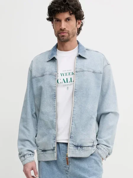 Džínová bunda Pepe Jeans EMMETT FADEOUT přechodná modrá