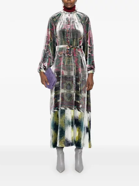 Cu centură rochie midi Pierre-louis Mascia verde