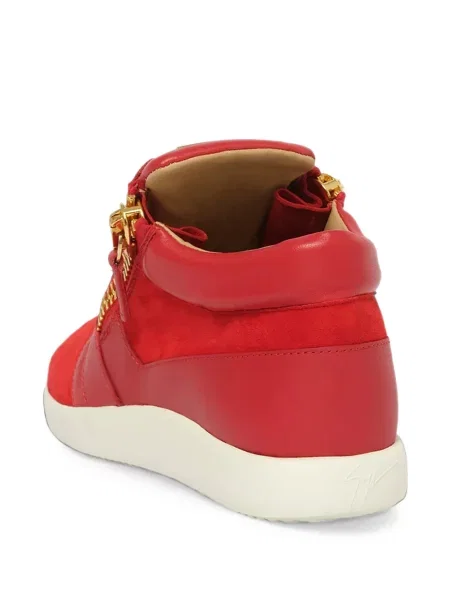 Sneakerși Giuseppe Zanotti din piele de căprioară roșu