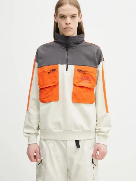 Napapijri pulóver gyapjú keverékből B-Tusco Hz férfi mintás bézs