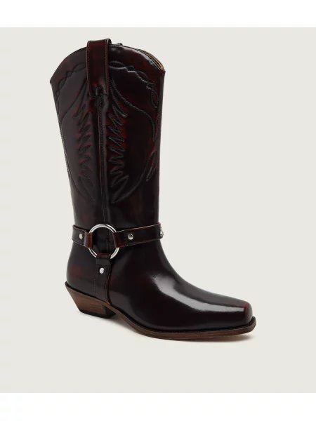 Patrizia Pepe De piele cizme cowboy maro