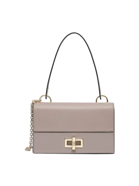 Furla torebka crossbody skórzana Amelia M Crossbody beżowa
