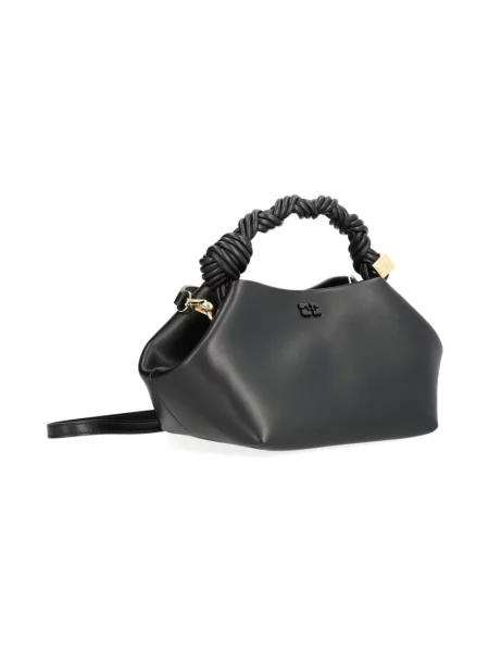 Torebka crossbody Ganni biznesowa z nadrukiem czarna