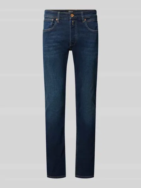 Jeansy o kroju slim fit z elastycznej mieszanki bawełny model Grover' Replay niebieskie