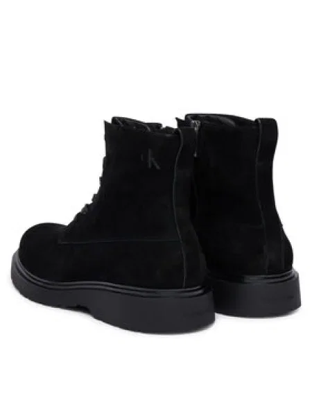 Calvin Klein velúr cipő COMBAT ESS LACE UP ZIP BOOT SU fekete