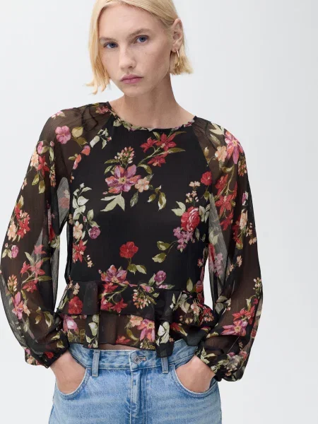 Блуза MANGO чорний