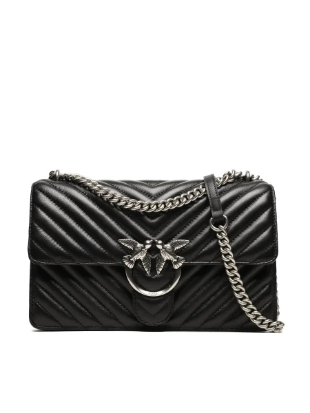 Pinko De piele geantă pe umăr LOVE ONE negru