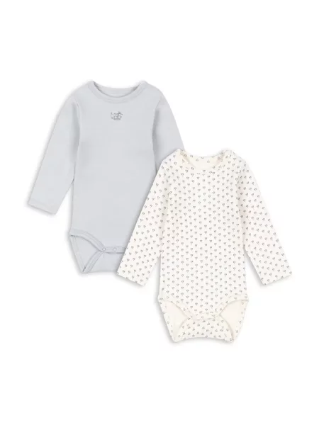 Fanga Fontana body kojenecké s bavlnou BELLO 2 PACK LS BODY OCS modrý