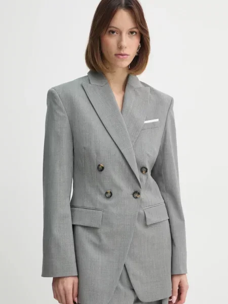 Day Birger et Mikkelsen sacou din lână Elenora cu doua randuri de uni gri