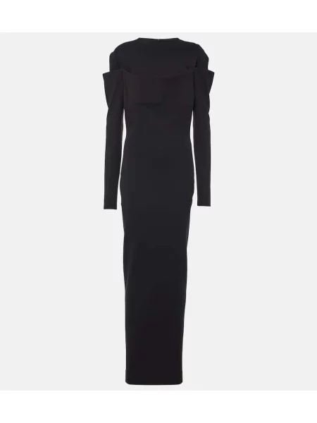 Rochie maxi Jacquemus din jerseu de costum negru