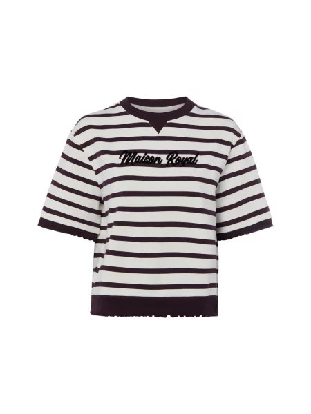 Rich & Royal Bluza Z Falbankami lila biała