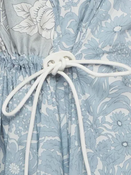 Rochie midi Max Mara cu model floral cu imagine asimetrică albastru