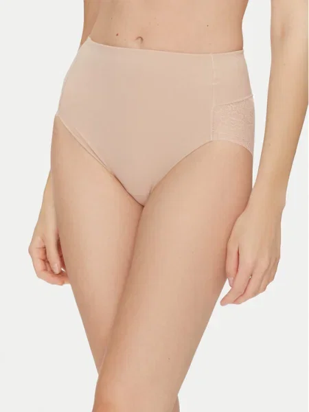 YSABEL MORA Класически бикини с висока талия бежов