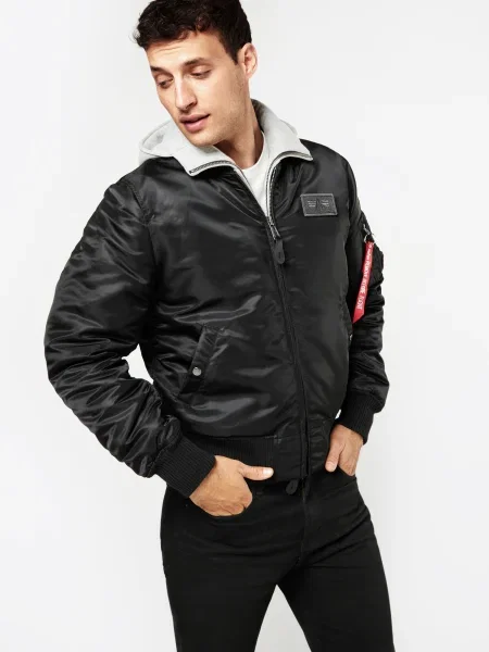 ALPHA INDUSTRIES Prechodná bunda D-Tec čierna / červená / sivá melírovaná