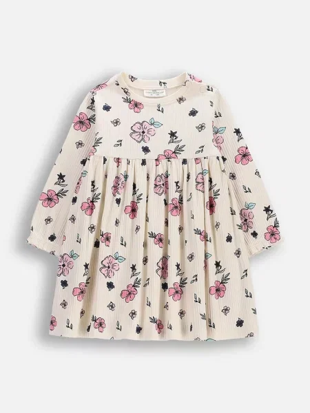 Coccodrillo babydoll šaty s bavlnou béžové