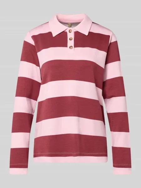 Bluza z kołnierzykiem polo model ‘BARNI’ Soyaconcept różowa