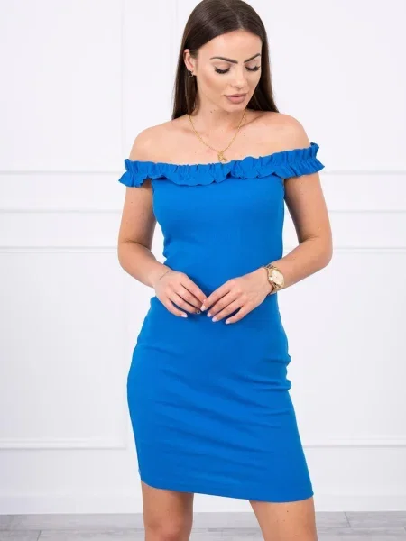 Rochie Kesi plisată de costum albastru