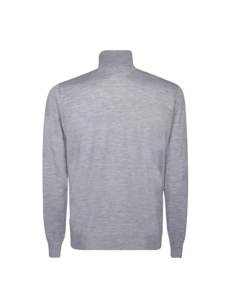Sweter Dell'oglio z kaszmiru z wysokim kołnierzem szary