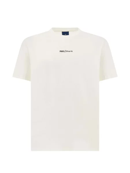 Tricou Paul & Shark cu decolteu rotund alb