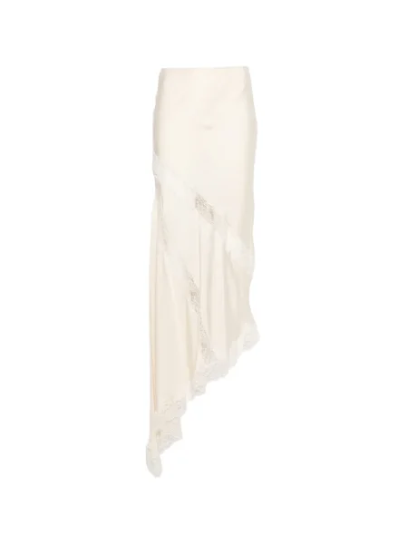 Fustă midi The Andamane asimetrică din dantelă până la genunchi