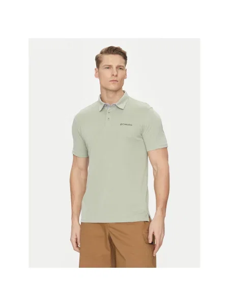 Columbia Polo marškinėliai Nelson Point Regular Fit žalia