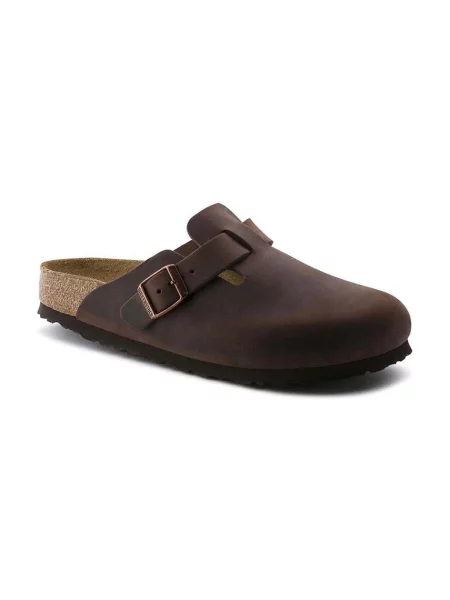 Kožené šľapky Birkenstock Boston SFB hnedá