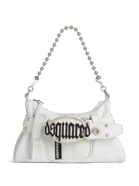 Cu centură curea Dsquared2 din piele alb