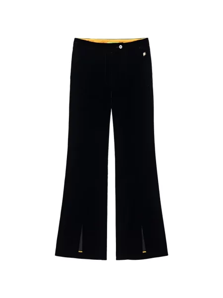 Pantaloni Shanghai Tang de catifea negru