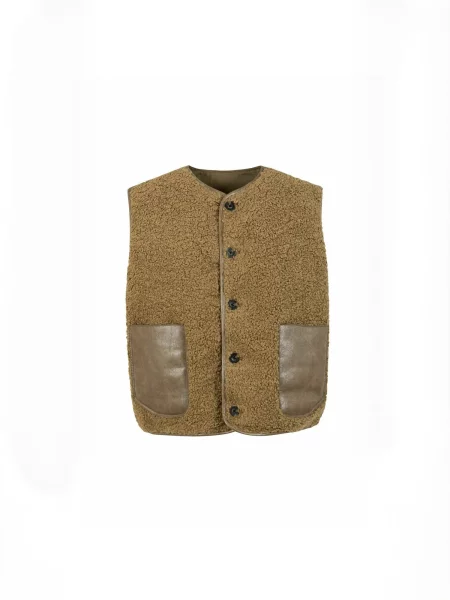 Coster Copenhagen Vestă Shearling oliv
