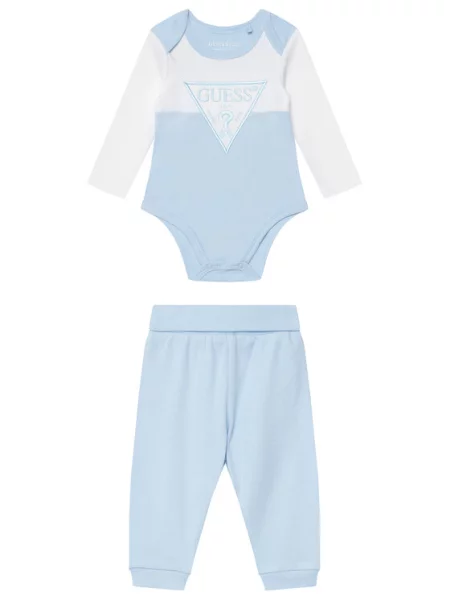 Guess Set body și pantalon deschis albastru