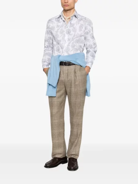 Pantaloni Etro în carouri maro