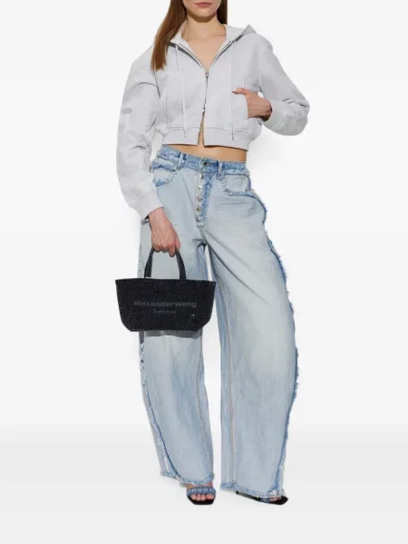 Decupat hanorac cu glugă Alexander Wang gri