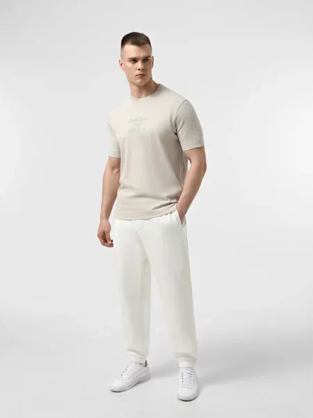 Штани спортивні Emporio Armani бавовна/поліестер білий