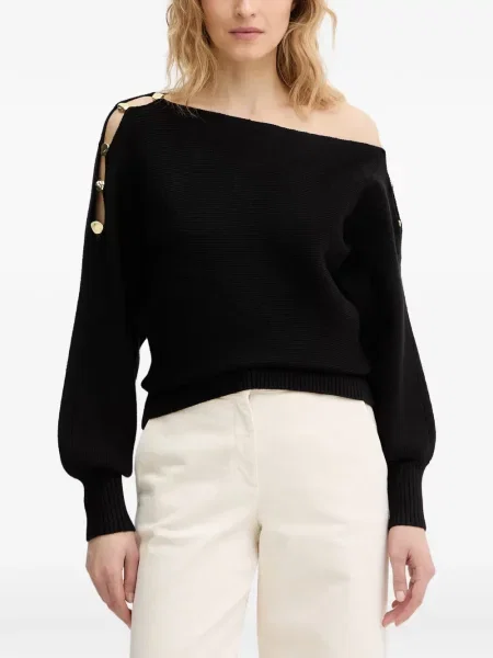 Pulover Guess cu umerii deschiși negru