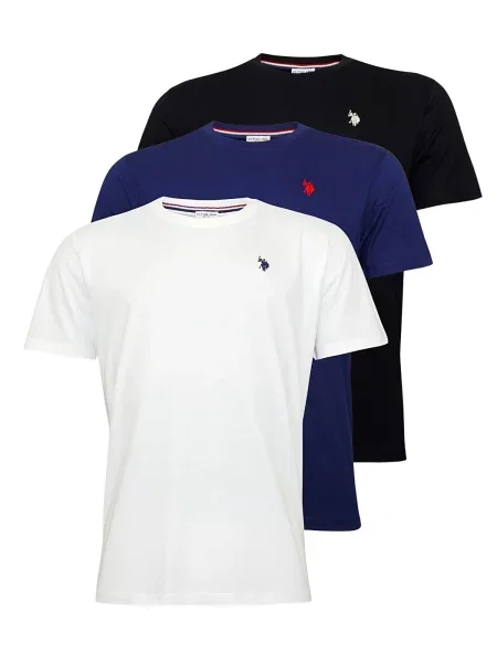 U.S. POLO ASSN. Tričko indigo / červená / černá bílá