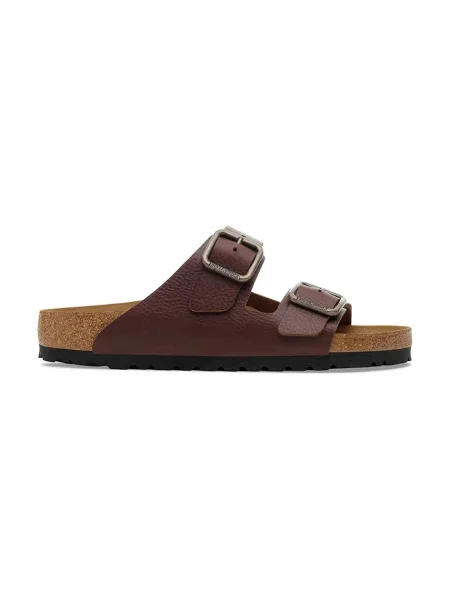 Birkenstock șlapi de piele Arizona Vintage Wood Wire Buckle maro
