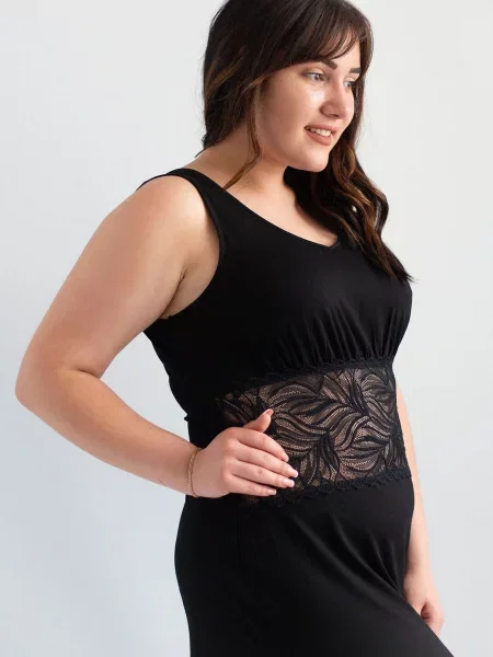 Короткая ночнушка Nightdress REGINA чорна