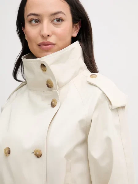 Tommy Hilfiger къс шлифер дамски от бежово