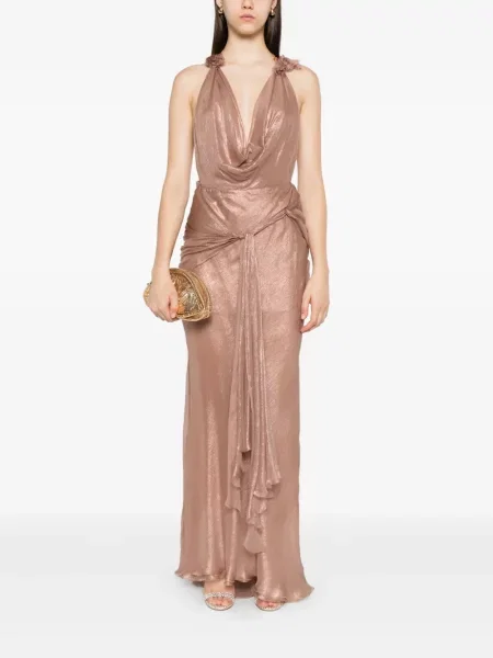 Rochie Maria Lucia Hohan drapată de costum maro