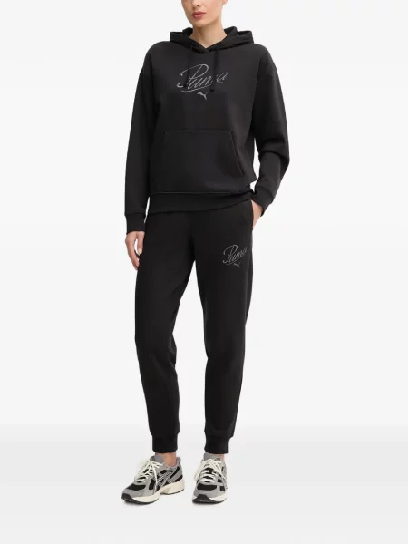 Hanorac cu glugă Puma cu broderie cu cordon negru