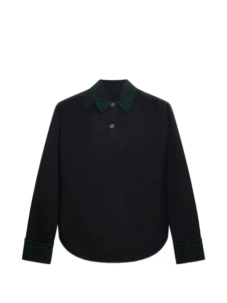 Cămașă Marni cu broderie din poplin negru